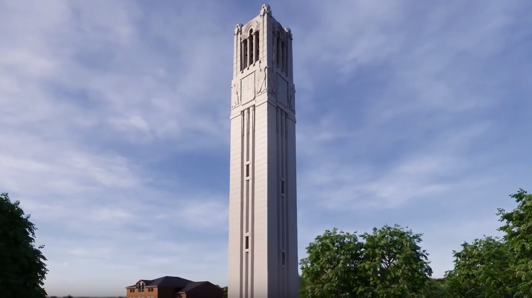 Belltower image from fly-through video
