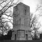 The Memorial Belltower as it stood, uncompleted, for several years.