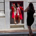 Graduating students continued the tradition of photos at the Belltower throughout the afternoon.