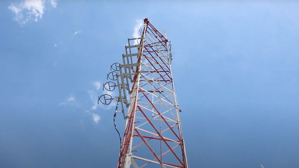 The WKNC transmission tower